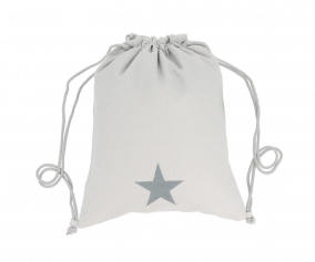Mochila Saco Personalizada Piqu Estrela Cinza