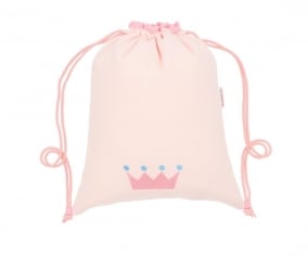 Mochila Saco Personalizada Piqu Coroa Rosa
