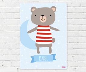 Poster mural ourson personnalisable