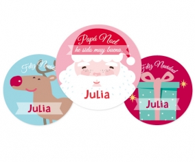 Pack 3 crachs Personalizados Papai Noel Menina