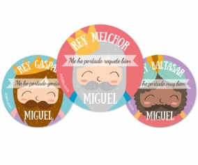 Pack 3 crachs Personalizados Reis Magos