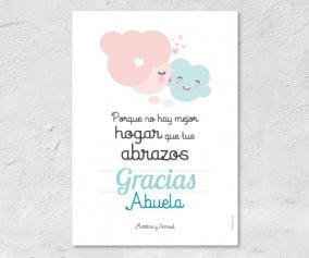 Lmina Personalizada Abuela nube azul