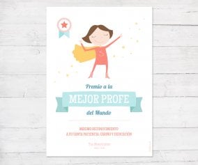 Lmina Personalizada Premio a la Mejor Profe