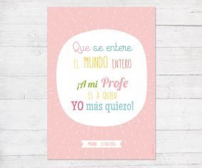 Lmina Personalizada Rosa Profe Te Quiero