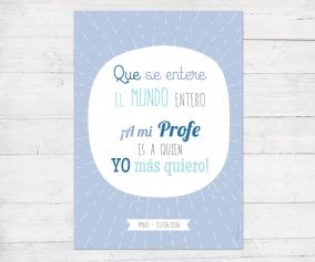 Lmina Personalizada Azul Profe Te Quiero