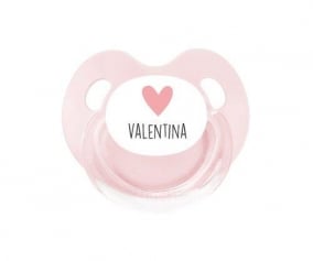 Pink Heart Personalised Retro Pacifier