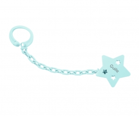 Personalised Star Pacifier Clip Mint
