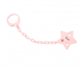 Personalised Star Pacifier Clip Powder Pink
