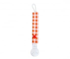 Porta Chupeta Vichy Star personalizado laranja