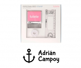 Sello Personalizado Ancla  +  Cinta Blanca para Ropa Oscura