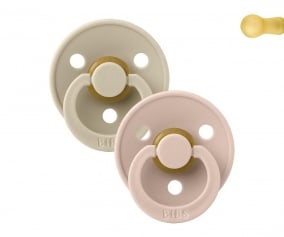 2 Chupetes BIBS Colour Round Blush/Vanilla