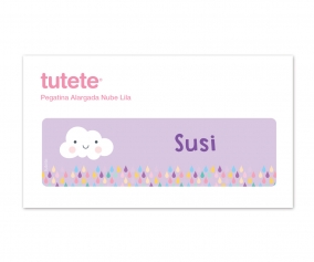 Etichetta Adesiva Rettangolare Nube Lilla