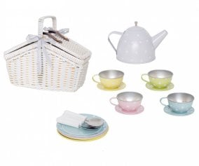 Cesta de piquenique com conjunto de ch 