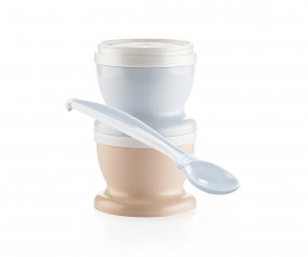 2 Food Containers + Blue Spoon