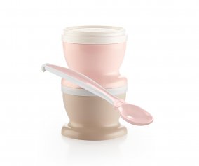2 Food Containers + Dusty Pink Spoon