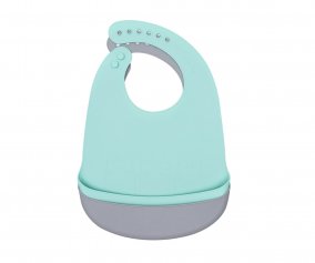 2 Catchie Silicone Bibs Mint & Grey