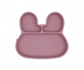 Bunny Stickie Plate Dusty Rose