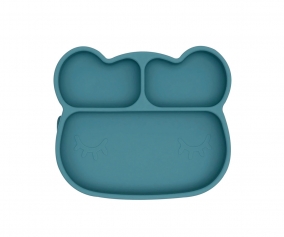 Bear Stickie Plate Blue Dusk