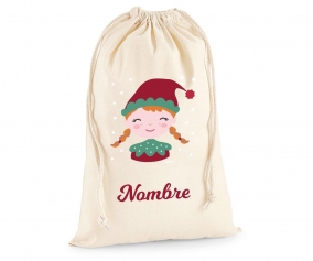 GRAND Sac Personnalisable pour Cadeaux Elfe