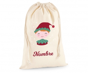 GRAND Sac Personnalisable pour Cadeaux Lutin