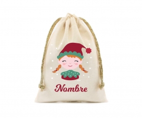 PETIT Sac Personnalisable pour Cadeaux Elfe