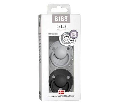 2 Chupetes BIBS De Lux Cloud/Black Silicona