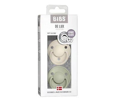 2 Chupetes BIBS De Lux Ivory/Sage Silicona