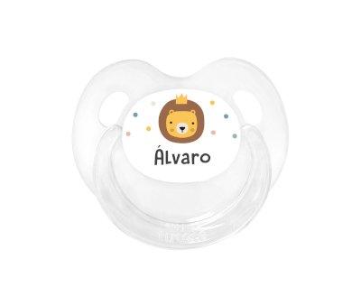 Chupeta Personalizada Retro Transparente Leo
