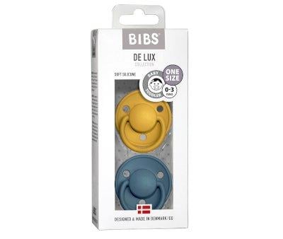 2 Chupetes BIBS De Lux Mustard/Petrol Silicona