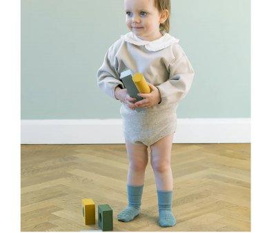 Meias antiderrapantes de bambu azul Dusty