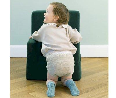 Meias antiderrapantes de bambu azul Dusty