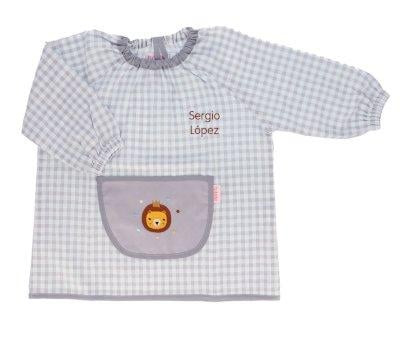 Grembiulino Lola Vichy Personalizzabile Animal Friends Grigio