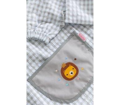 Grembiulino Lola Vichy Personalizzabile Animal Friends Grigio