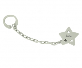 Personalised Star Pacifier Clip Sage