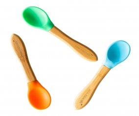 3 Cucharas Bamb Azul Verde Naranja