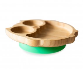 Plato Bamb con Ventosa Bho Verde
