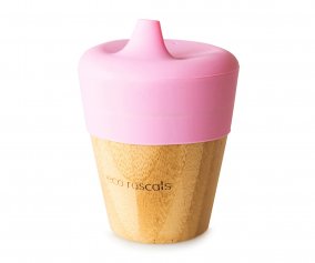 Vaso Bamb Rosa con Tapa 190ml