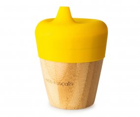 Vaso Bamb Amarillo con Tapa 190ml