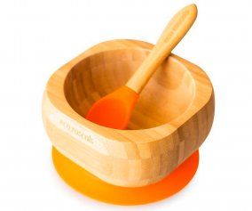 Bol Bamb Naranja Eco con Cuchara