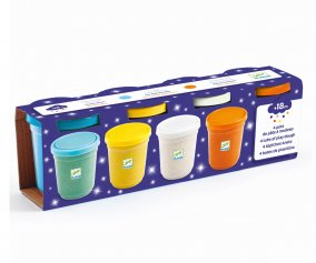 4 latas de plastilina com brilho