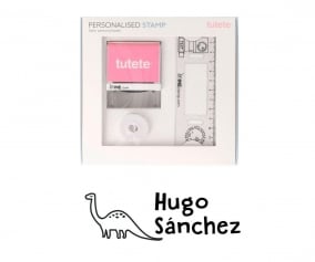 Sello Personalizado Dinosaurio + Cinta Blanca para Ropa Oscura
