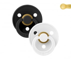 2 Chupetes BIBS Colour Round Black/White
