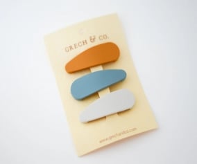 Clips para Pelo Snap Matte Golden-Light Blue-Buff