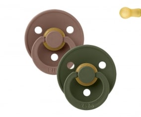 2 Chupetes BIBS Colour Round Woodchuck/Hunter Green