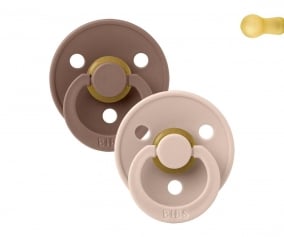 2 Chupetes BIBS Colour Round Blush/Woodchuck