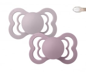 2 Chupetes BIBS Supreme Heather/Dusky Lilac Silicona
