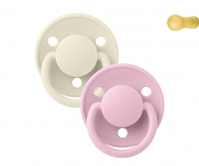 2 BIBS Pacifiers De Lux Ivory/Baby Pink