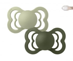 2 Chupetes BIBS Supreme Sage/Hunter Green Silicona