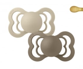 2 Chupetas BIBS Supreme Latx Vanilla/Dark Oak