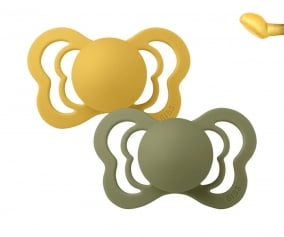 2 Chupetas BIBS Couture Latx Honey Bee/Olive